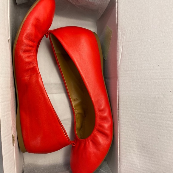 J. Crew Factory Anya Leather Ballet Flats - Red - Picture 9 of 10